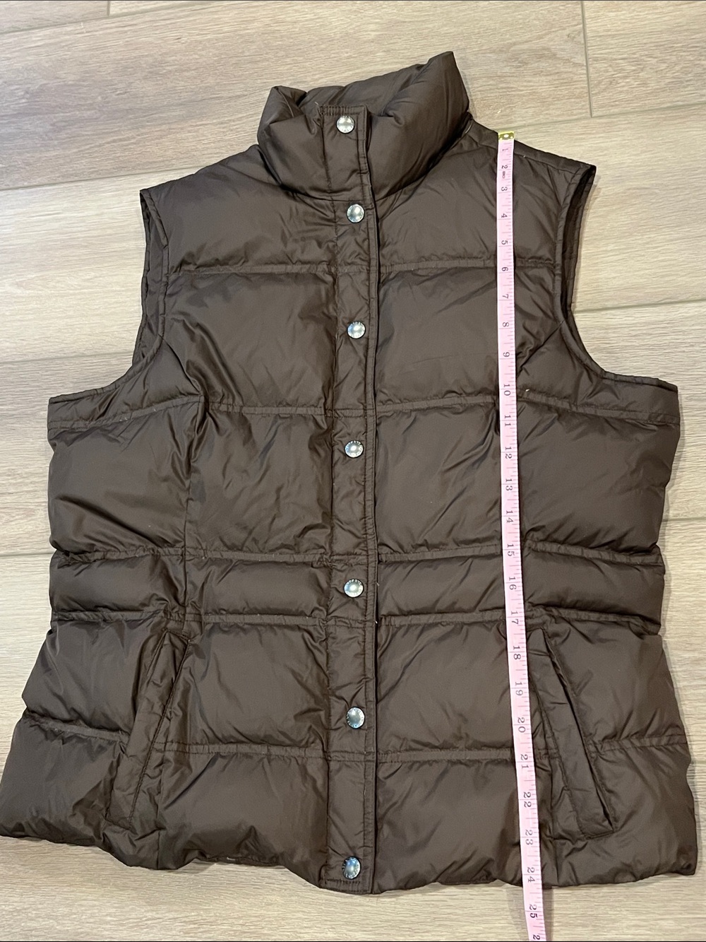 Lands’ End Women’s Quilted Puffer Vest in Brown Down and Feather Insulated Sz M - Picture 3 of 9